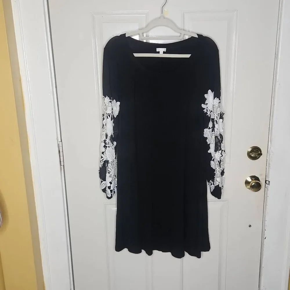 Spense black and white dress women's size L